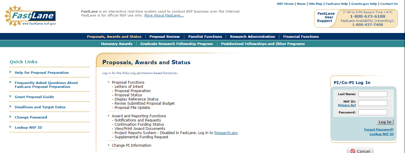 Design Critique NSF’s FastLane System (proposal functions) IXDPratt