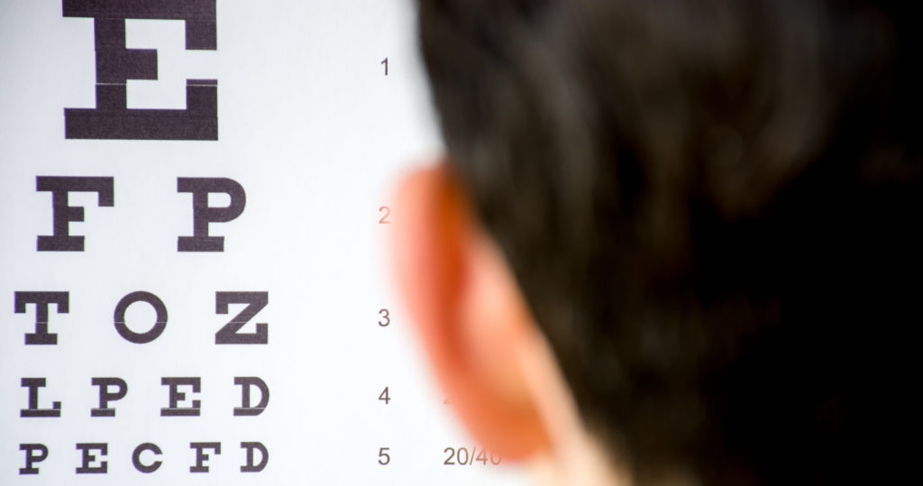Image of an eye chart used to test vision.