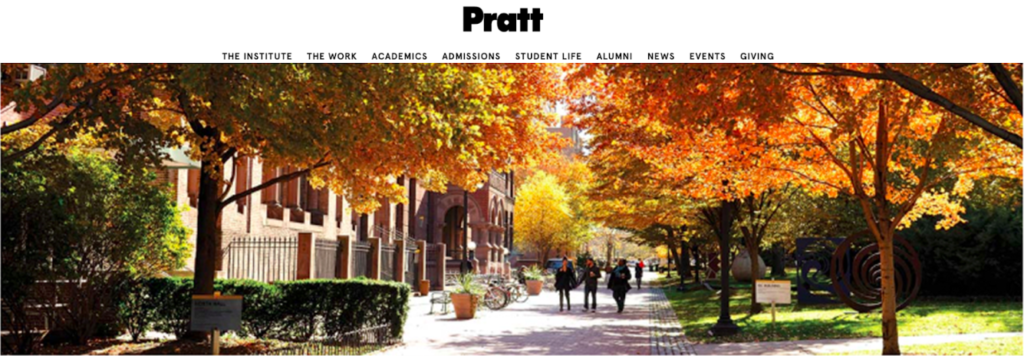 A mockup generated during the user testing study of Pratt Institute's website.