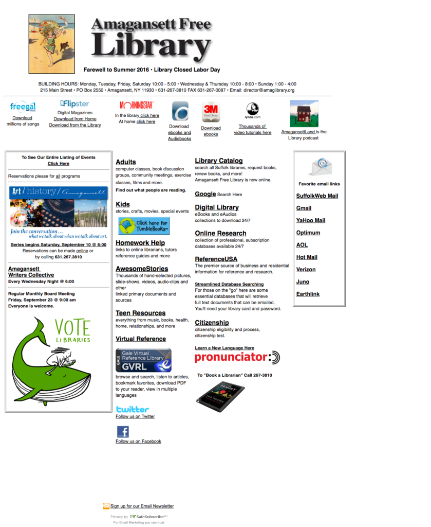 Design Critique Amagansett Free Library (Desktop & Mobile) IXDPratt