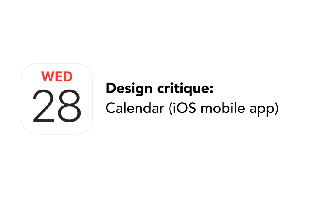 Design Critique - Calendar