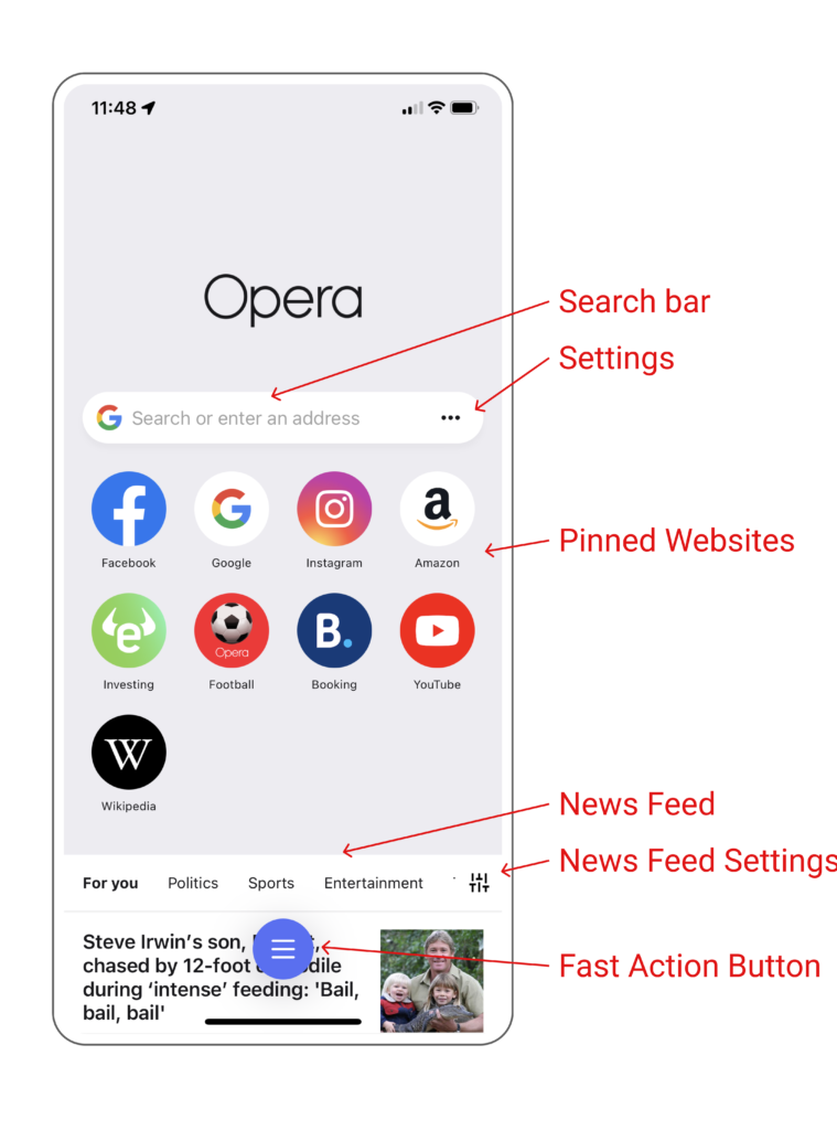 Opera iOS Home Screen 