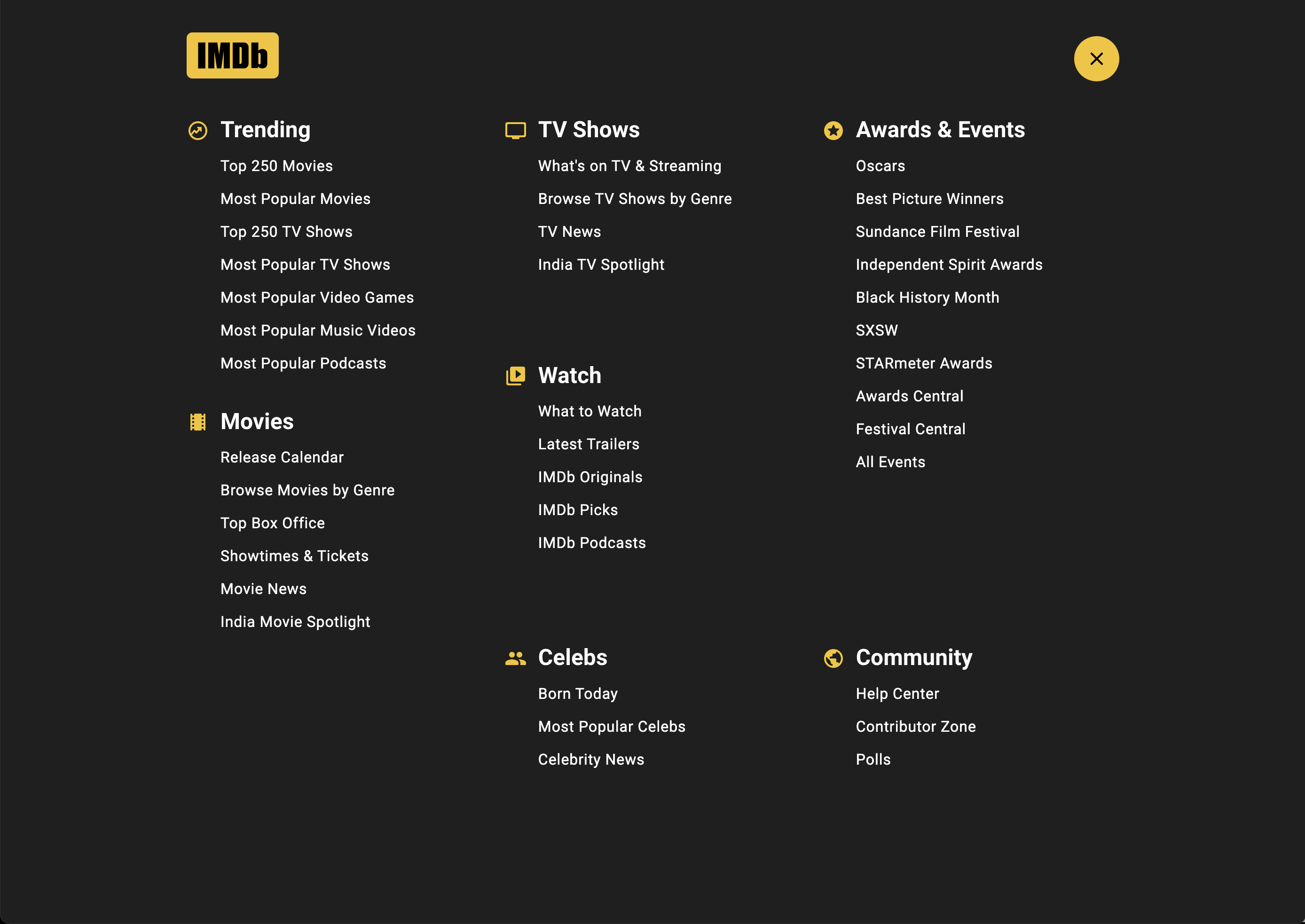 IMDb Concept - Navigation  Concept, Navigation, Navigation design