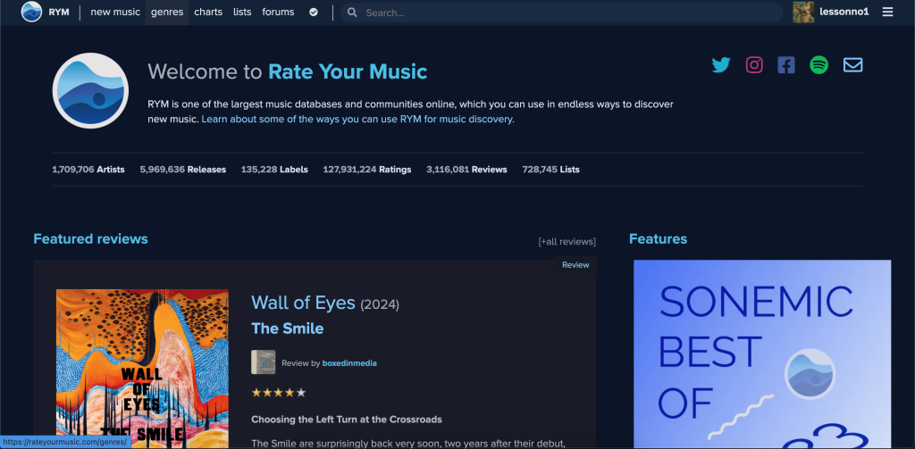 Design Critique: rateyourmusic.com (desktop version) – IXD@Pratt