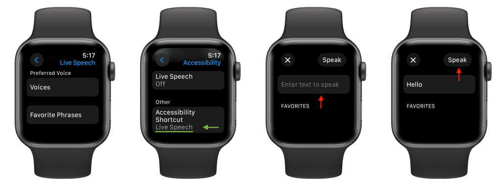 Live speech on Apple's smart watch