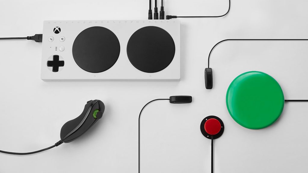 Xbox Adaptive controller with attachments