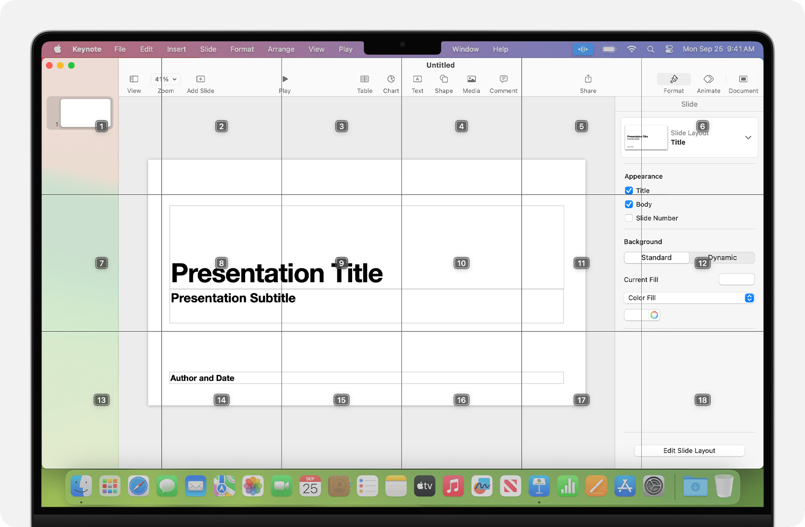 Screenshot of Macbook screen showing 'Numbered grid' overlay which is available as a part of the Voice Control assistive tool.