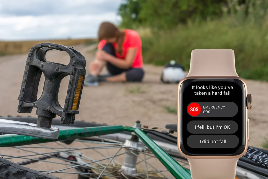 An image shows how Apple Watch's fall detection feature works.