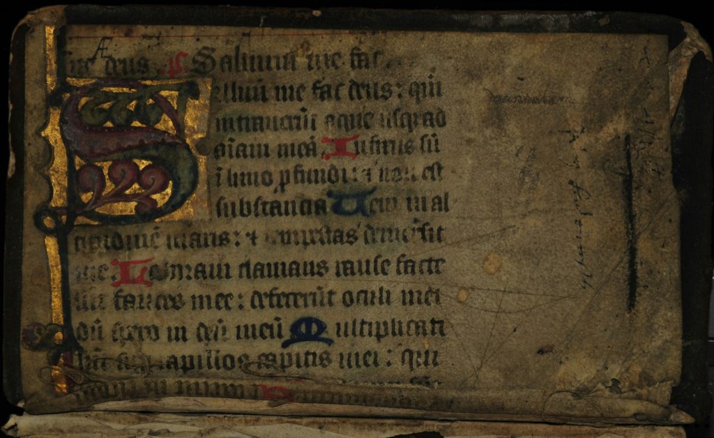 illuminated manuscript with ornate gold detailing