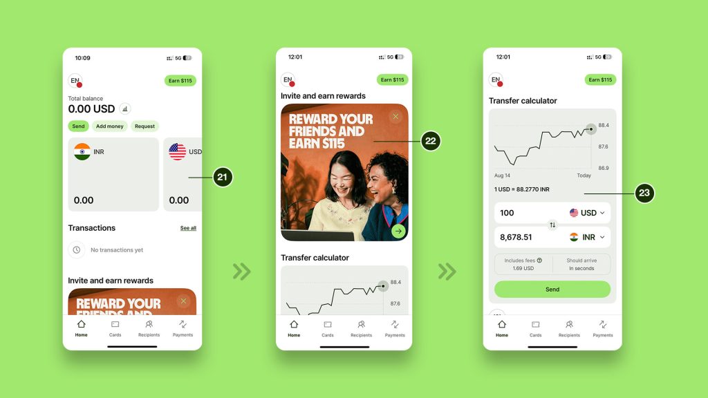 returning user home screen