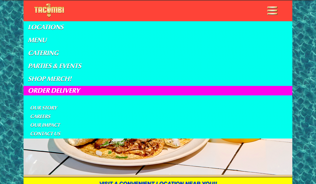 The full navigation menu. Ten links, and none of them say reservation.